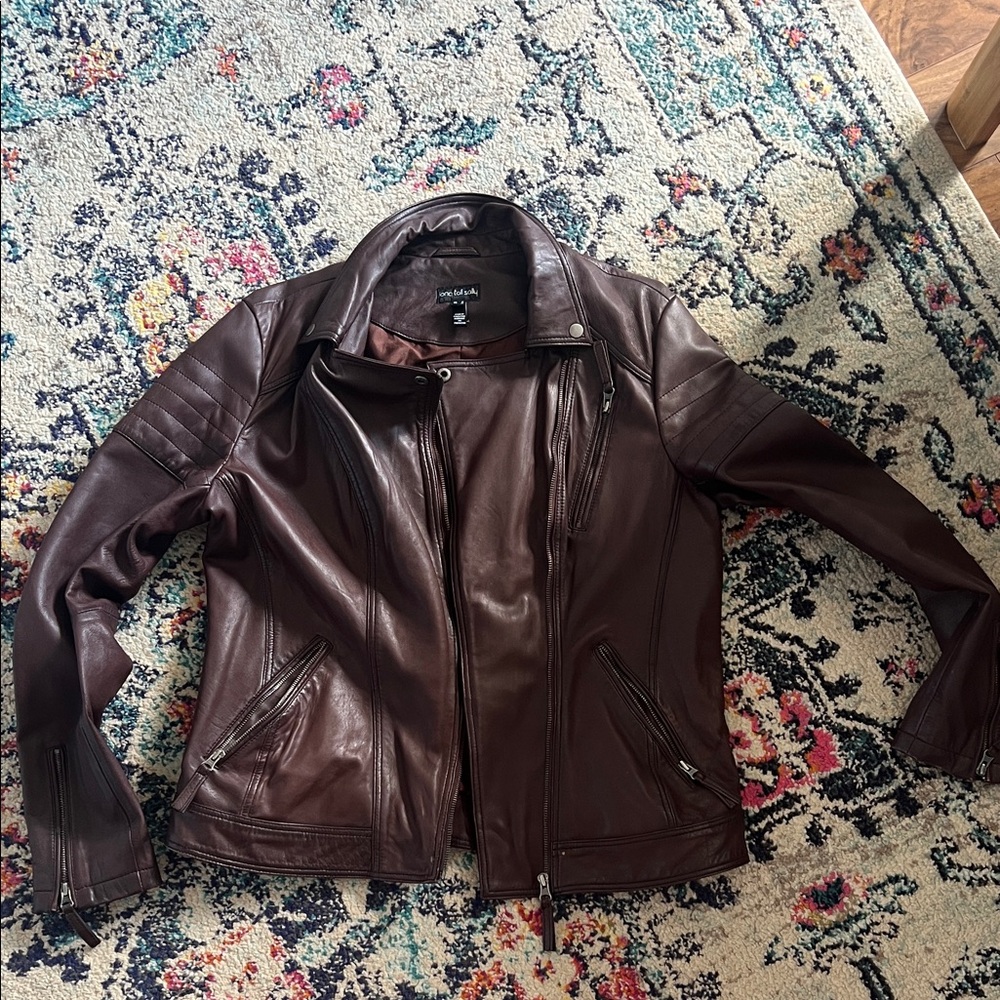 Long Tall Sally Rich Brown Leather Jacket